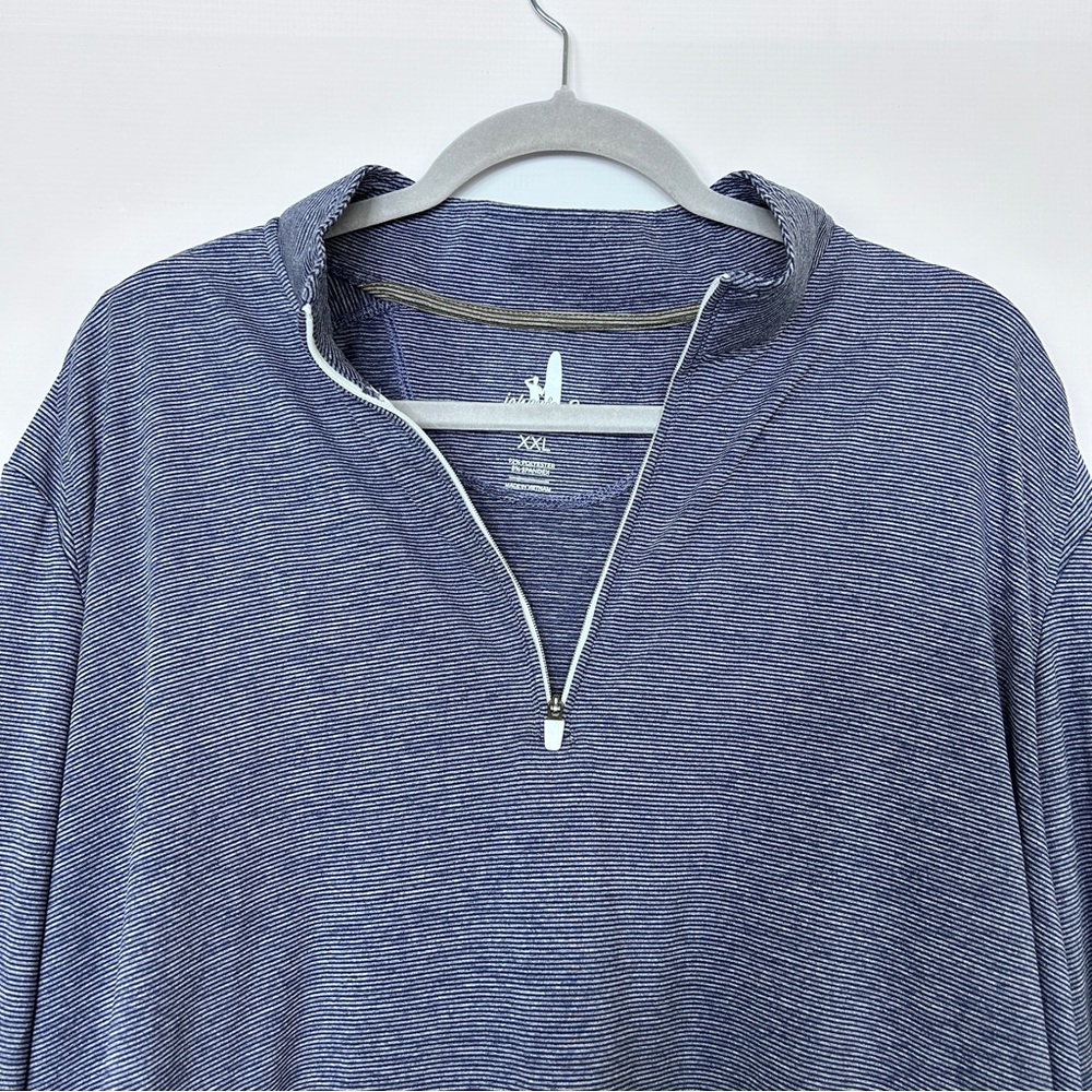 Johnnie-O Vaughn Striped 1/4 Zip Performance Pull Over Size XXL - Picture 4 of 9